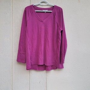 Wild Fox purple vneck sweater womens size M